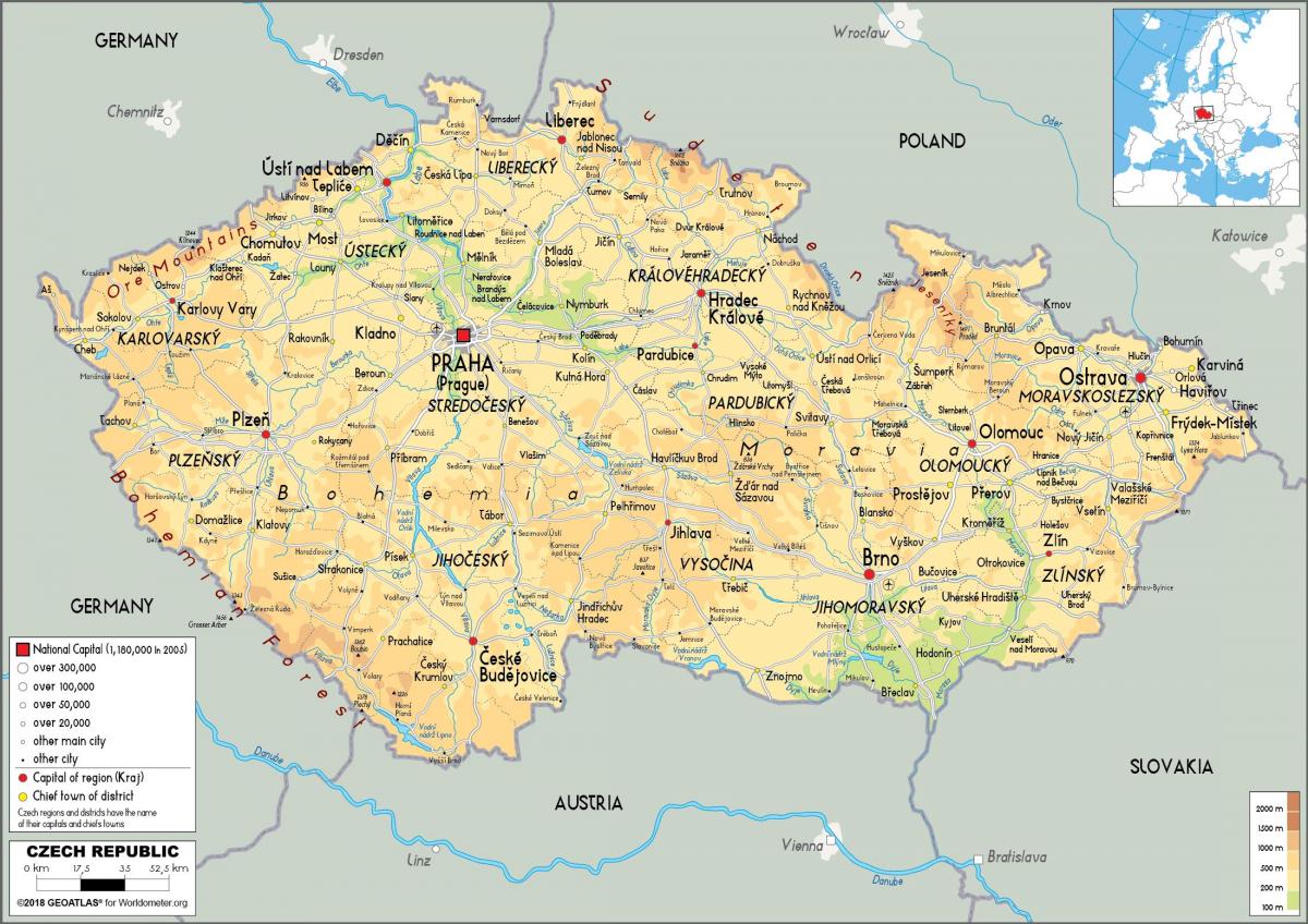 carte de l'Autriche et de république tchèque