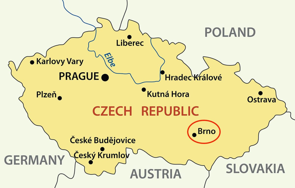 la carte de brno, république tchèque