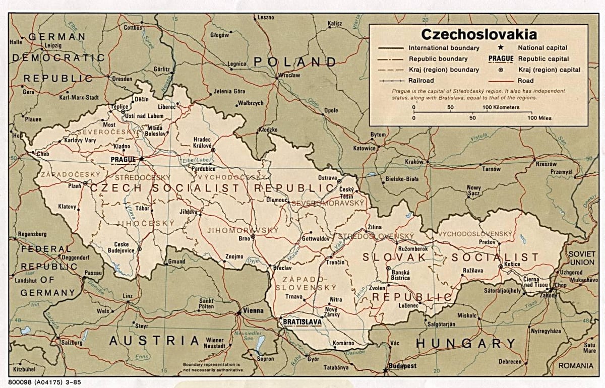 carte de la Tchécoslovaquie en 1918