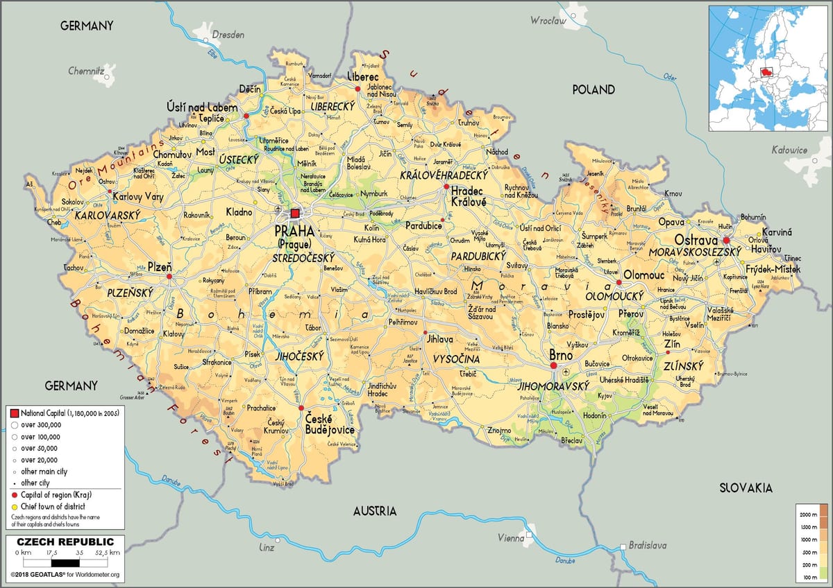 carte de la république tchèque