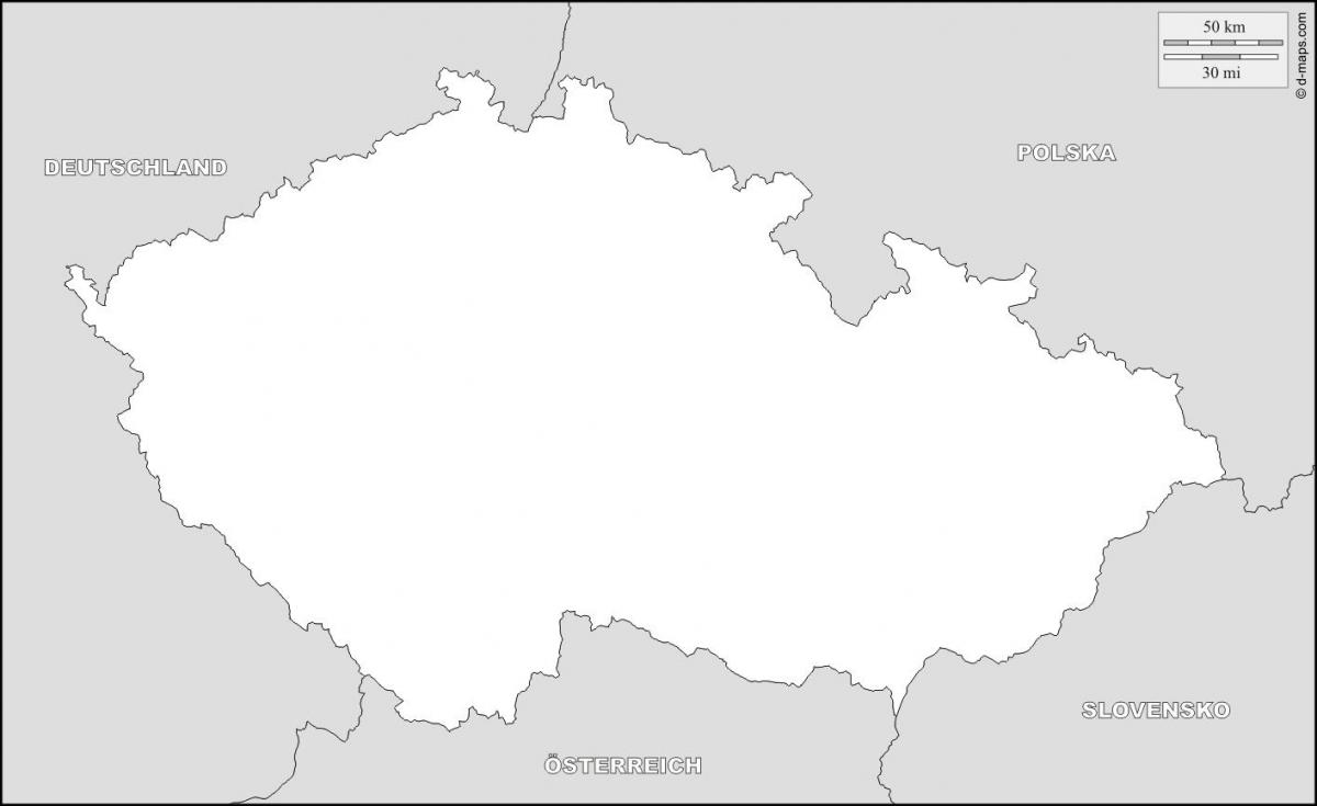 La république tchèque carte de contour