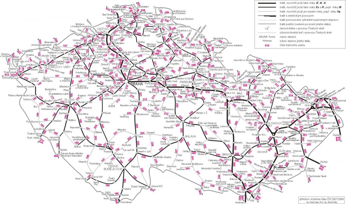 La république tchèque carte du train