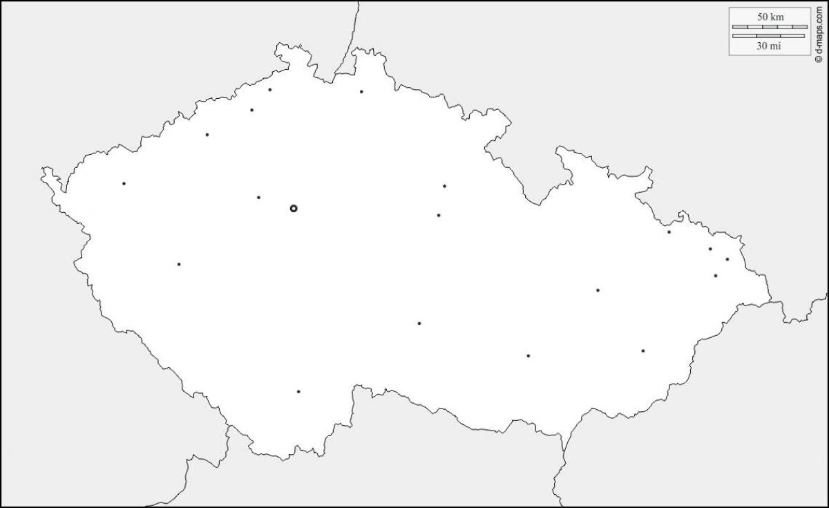 La république tchèque carte vierge