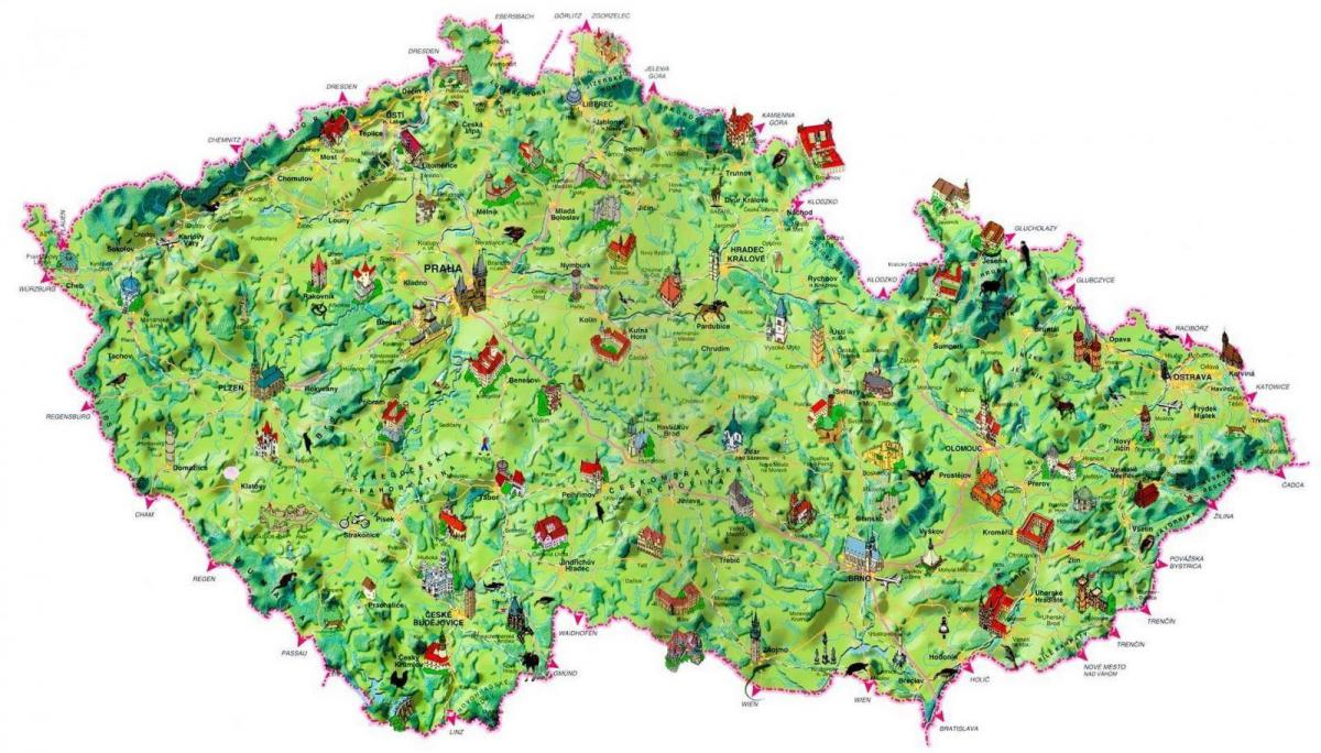carte touristique de république tchèque