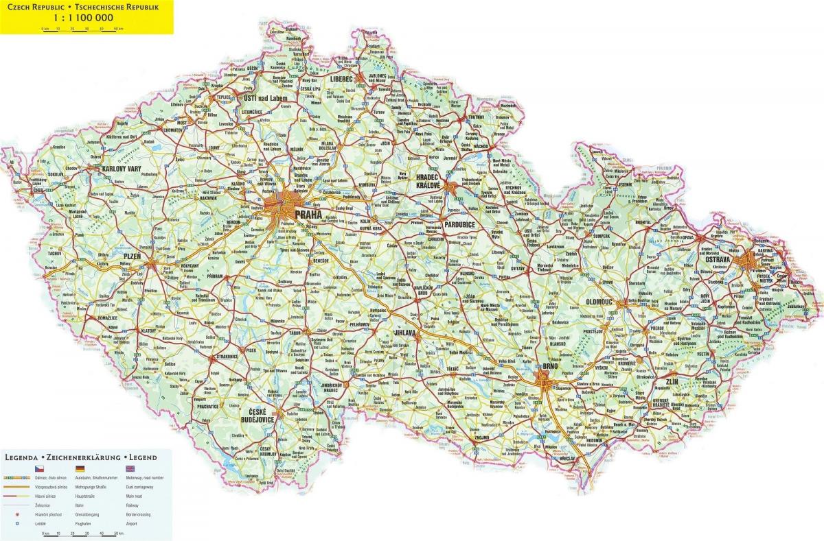 La république tchèque transports carte