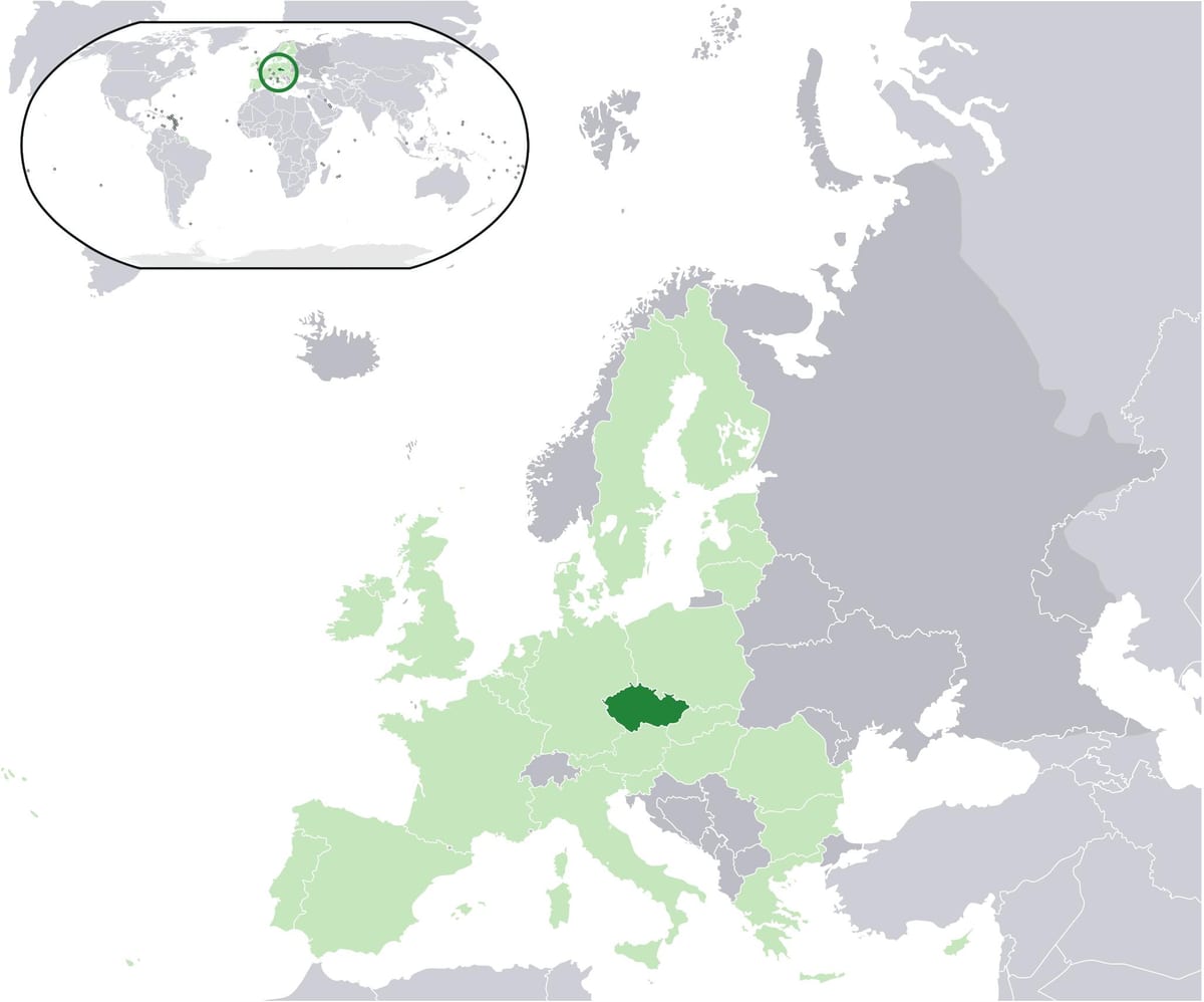 carte de l'Europe montrant république tchèque
