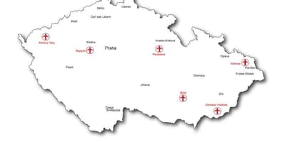 La carte d'aéroports en tchéquie