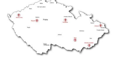 La carte d'aéroports en tchéquie