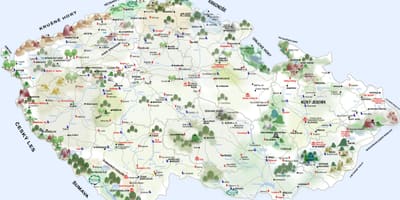 Les châteaux en république tchèque carte
