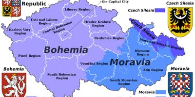 Carte de Moravie, république tchèque