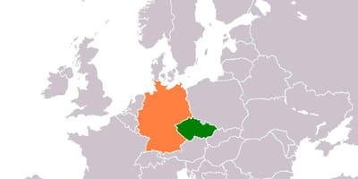 Carte de la république tchèque et l'Allemagne