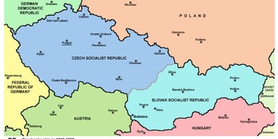 Carte de la Tchécoslovaquie