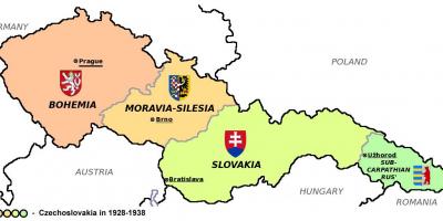 Carte de la Tchécoslovaquie en 1938