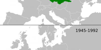 Carte de l'Europe de la Tchécoslovaquie