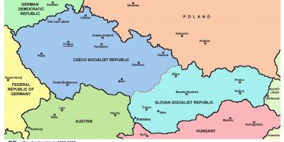 Carte de la Tchécoslovaquie