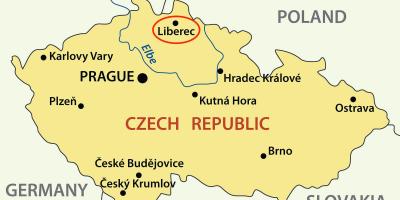 La carte de Liberec, république tchèque