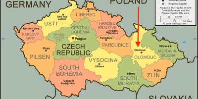 Carte d'olomouc, république tchèque