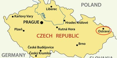 La carte de Ostrava, république tchèque