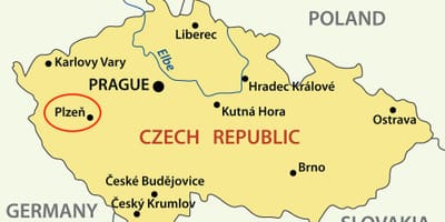 Plzen en république tchèque carte