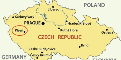 Plzen en république tchèque carte