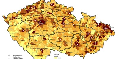 La république tchèque carte de la population