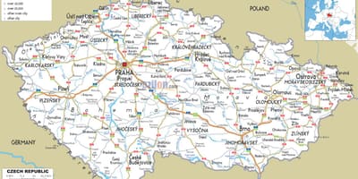 La république tchèque carte des routes