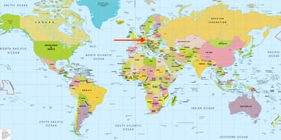 République tchèque dans la carte du monde
