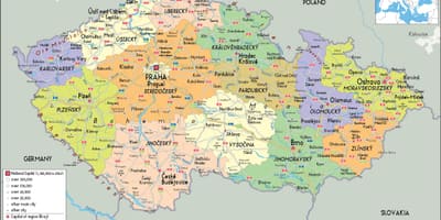 Carte politique de république tchèque