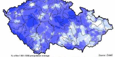 La république tchèque pluie carte