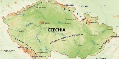 La république tchèque carte des monts