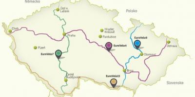 Carte des pistes cyclables de la république tchèque