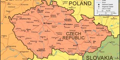 Carte de la république tchèque et les pays environnants