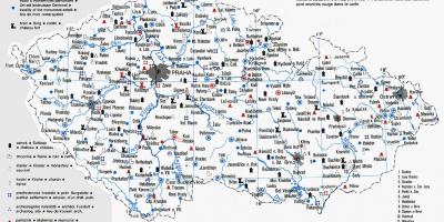 La république tchèque monuments de la carte